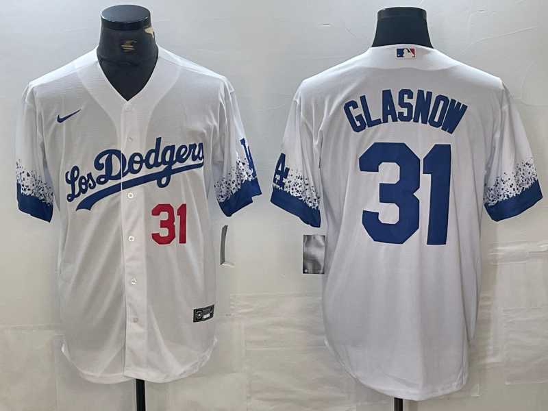 Men's Los Angeles Dodgers #31 Tyler Glasnow Number White 2021 City Connect Cool Base Stitched Jerseys,We sell and wholesale Men's Los Angeles Dodgers #31 Tyler Glasnow Number White 2021 City Connect Cool Base Stitched Jerseys on line form chian!